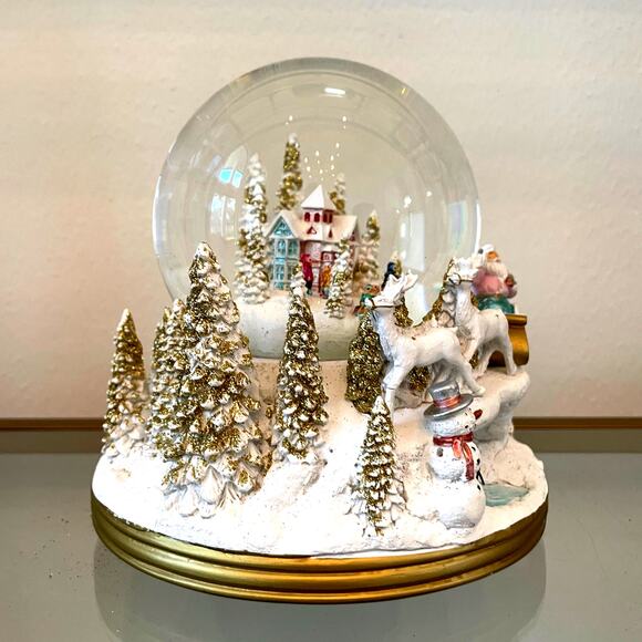 Martha Stewart Musical Santa Christmas Village Water Snow Globe NEW - Picture 4 of 16